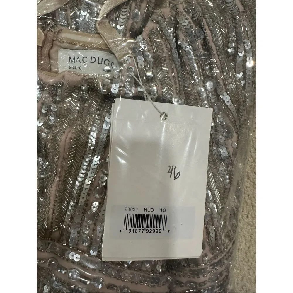NWT MAC DUGGAL Embellished Strapless Column Dress Size US 10 $798